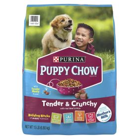 Purina Puppy Chow High Protein Dry Puppy Food Tender & Crunchy With Real Beef 15 lb Bag Purina Puppy Chow High Protein Dry Puppy Food Tender & Crunchy With Real Beef 15 lb Bag